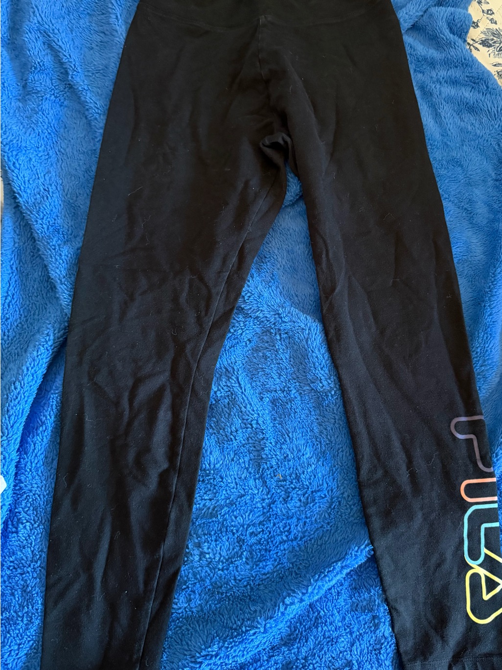 Fila Girls' Black Leggings With Rainbow Logo